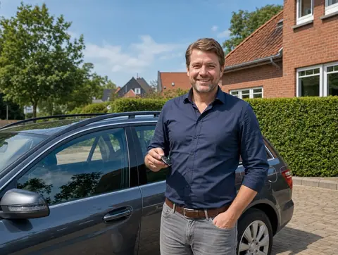 Verkäufer aus Friedberg mit dem verkauften Fahrzeug